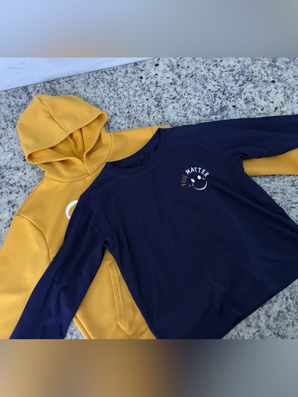 Kids Long Sleeve Navy Top - You Matter Graphic